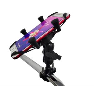 Wholesale X Shape 3.5-6.5 Inch E Bike Cell Phone Holder , 360D Mountain Bike Phone Mount from china suppliers