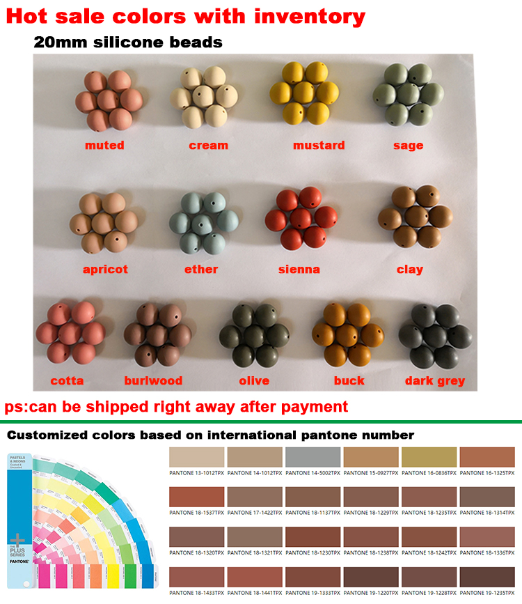 Round 19mm Silicone Beads Baby Silicone Teething Jewelry for Pendant