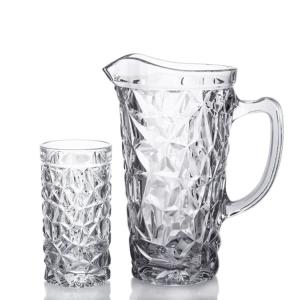 Wholesale Glass Water Carafe Glass Beverage Pitcher Clear Set with Hiball Glass and Tumbler Glass from china suppliers
