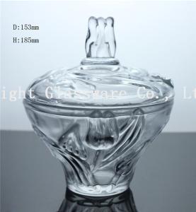Wholesale luxury design glass fruit plate, glass candy container with lid from china suppliers