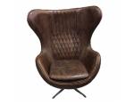 Brown Vintage Aviator Leather Egg Chair Aviation Egg Chair