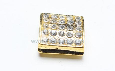 14mm Specia Designed Clear Crystal Pave Alloy Square Beads Jewelry Beads