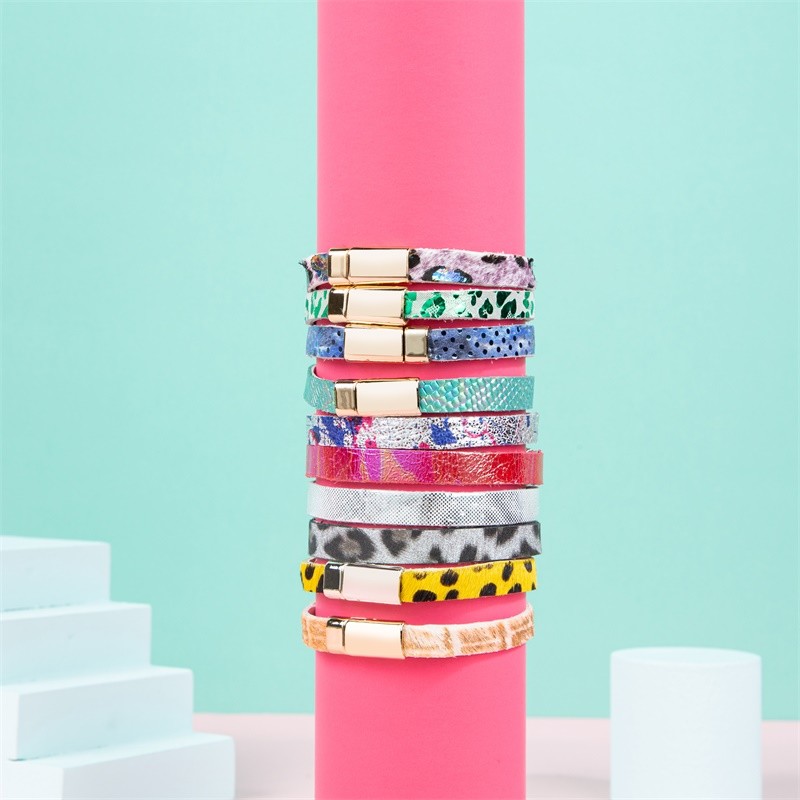 ODM No Beads Handmade Leather Bracelet Diamond Shell Charm For Boho Girl