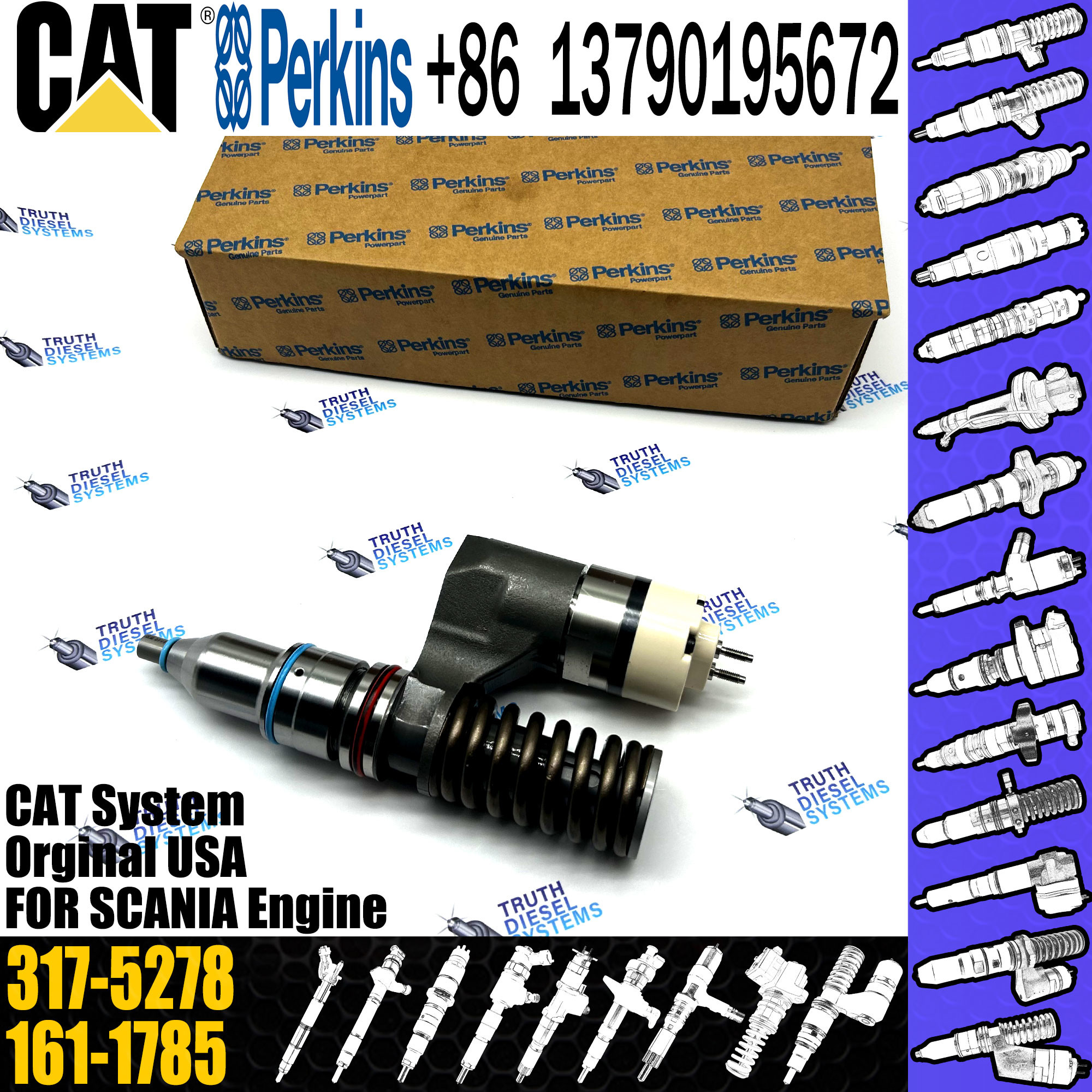 C10 C12 Diesel fuel Injector 153-7923 317-5278 350-7555 for Excavator