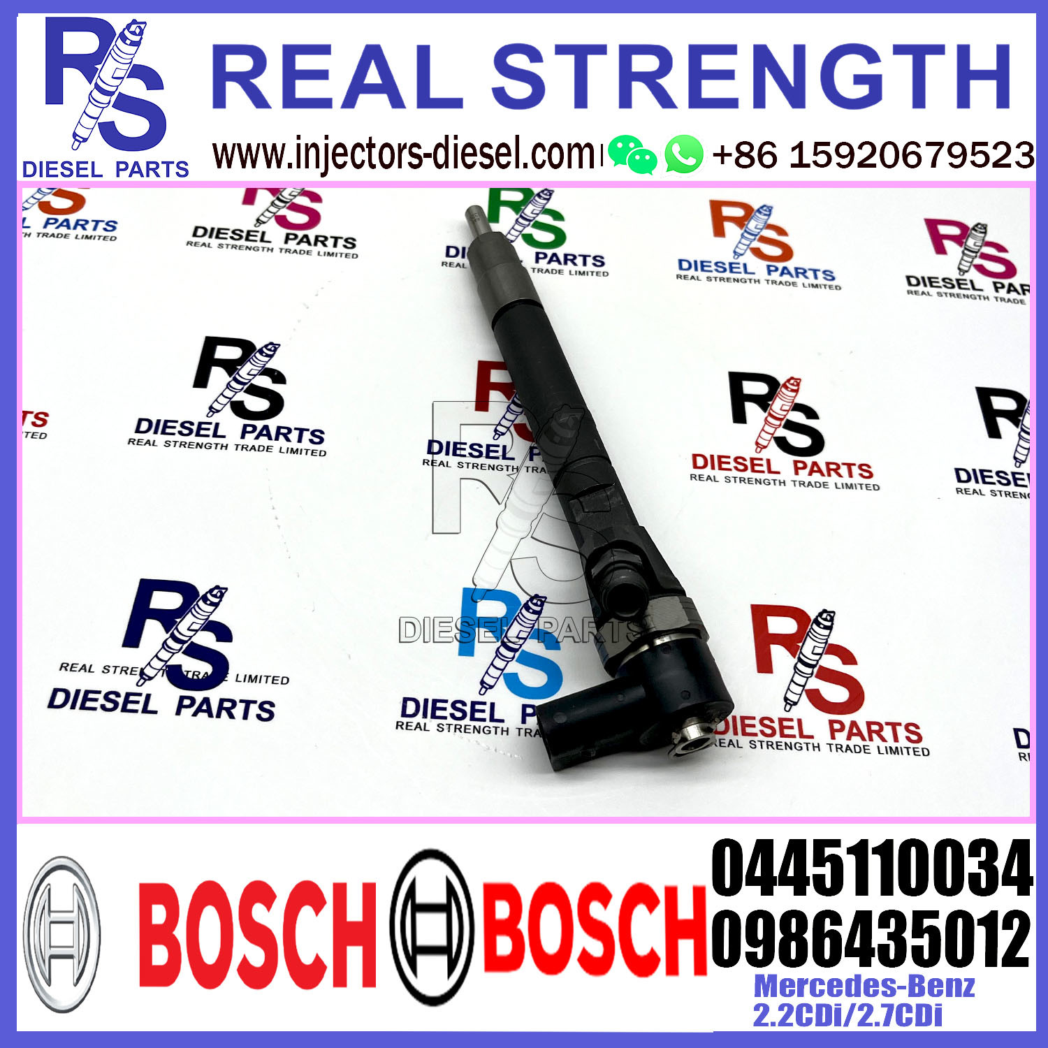 Diesel Fuel Common Rail Injector 0445110034 0445110035 0986435012 For Mercedes-Benz 2.2CDi/2.7CDi Engine