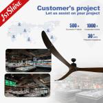 100 Inch Big Ceiling Fan With Remote Control 3 Solid Wood Blade DC Motor
