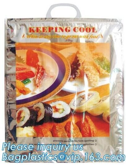 Outdoor square aluminum foil food thermal freezer cooler lunch insulation bag,Foil Cooler Bag Thermal Bag for Fruit Choc