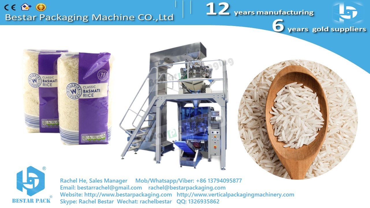 Automatic rice 500g pouch packaging machine with 10 heads weigher BSTV-750AZ