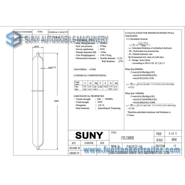 High Performance 12 Tubes Containe CNG Tank Trailer ISO11120 / BV