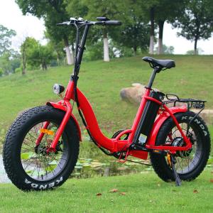 Wholesale Popular 20 Inch Folding Electric Bike Red Color Motor Power 48V 500W CE Approved from china suppliers