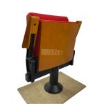 Solid Wood Armrest Folding Conference Chair Prayer Church Red Portable Theatre