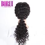 Deep Wave Human Hair Lace Front Wigs Cuticle Aligned Natural Black Swiss Lace