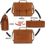 MENS MESSENGER BAG VINTAGE 15.6 INCH WATERPROOF LEATHER LAPTOP BRIEFCASE LARGE
