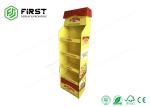 Supermarket Carton Display 4 Tiers Floor Stand Cardboard Display For Snacks