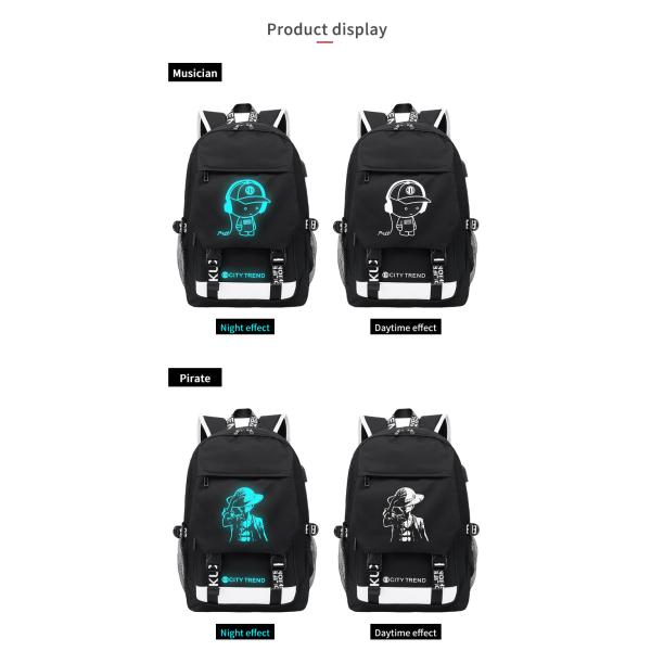 Factory wholesale custom fluorescent logo boys waterproof bookbag durable luminous student school bags backpack for men