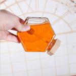 Wooden Dripper Heat Resistant Hexagon Glass Honey Jar