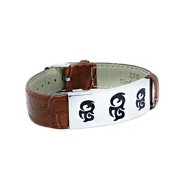 Europ American Fashion Trendy Stainless Steel Geniune PU Leather Bracelet Bangle