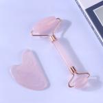 Rose Quartz Crystal Face Jade Roller Anti Aging Logo Customized