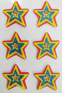 Wholesale Layered Star Shaped Stickers Foam Glittering For Home Decoration Silk Printing from china suppliers