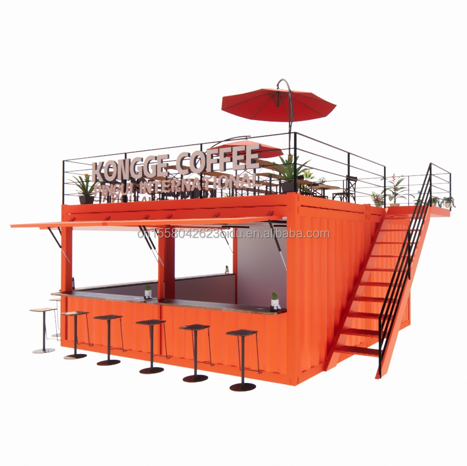 Shop Mini 20ft Pop-up Store Container Bar Stall with Sturdy Modular Design and Wall 50/75/100mm Wave Sandwich Panel