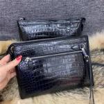 Authentic Crocodile Belly Skin Businessmen Wristlets Bag Clutch Genuine Real