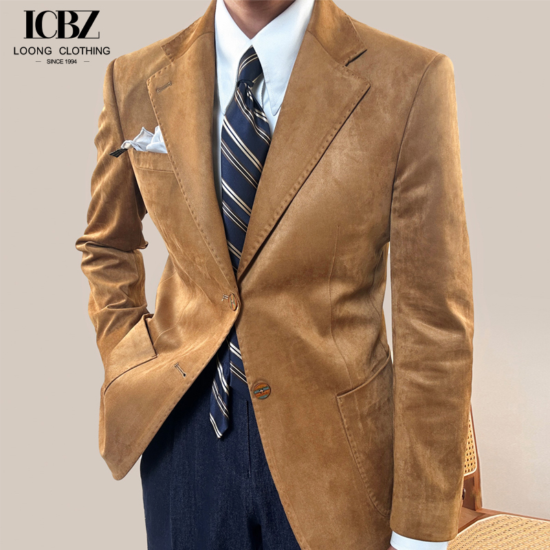 Anti-Wrinkle T/R Fabric Men's Slim Fit Blazer for End Autumn and Winter Dinner Dress