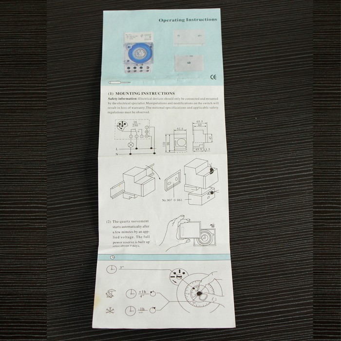 AC 220V 16A 24 hours Analog Mechanical Time Switches Manual /Auto timer