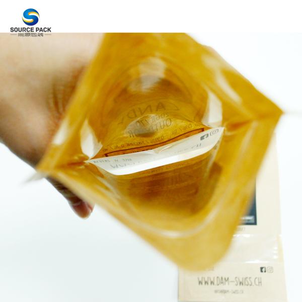 Eco Matte Finish Stand Up Pouch Ziplock Kraft Paper Packaging Bag For Dry Flower