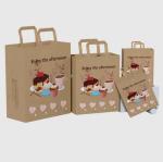 Custom Logo European Style Tote Gift Paper Bag With Handle Paper Food Shopping