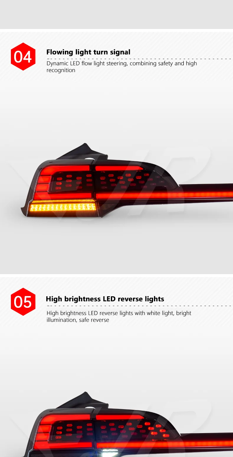 Through Taillight Assembly For Tesla Model 3 19-22 Retrofitting Car Retrofitting With Running Water Steering
