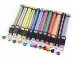 Mixed Colors Safe Nylon Pet Collar Reflective Adjustable Breakaway For Cats /