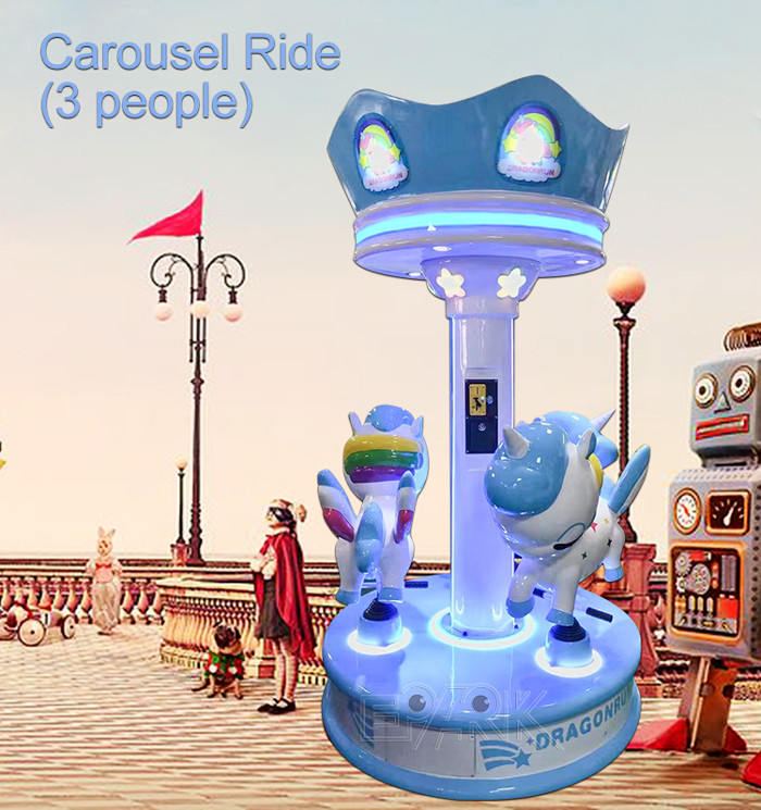 Children Animal Mini Merry Go Round Carousel 220V 50HZ