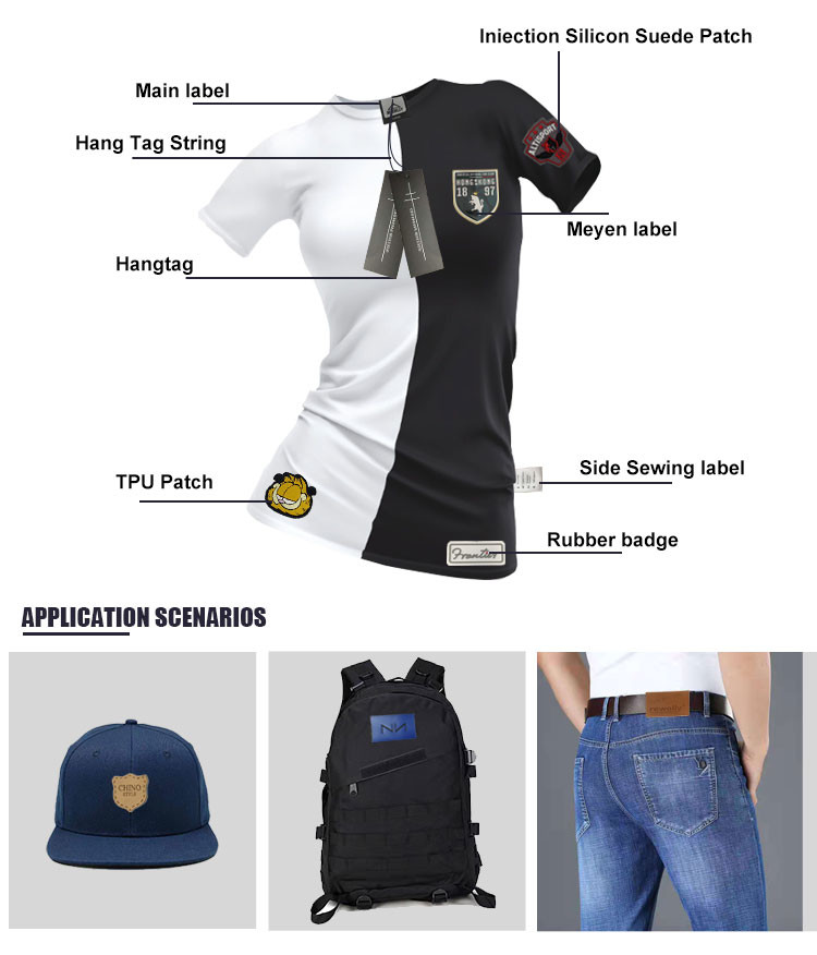 Custom Leather Label Design Clothing Embossed Leather Patches For Garment