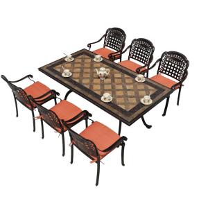 Wholesale Aluminum 6 Seater Garden Furniture Black 18in 6 Person Patio Table from china suppliers