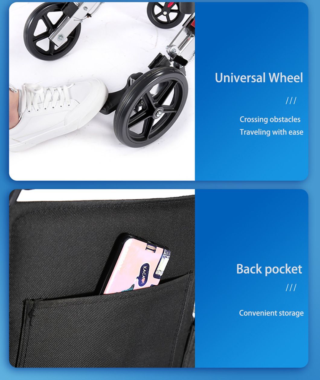 Versatile Folding Manual Wheelchair for Seniors on The Go