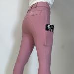 Little Girls Pink Cute Horse Riding Pants Leggings With Pockets Stretchy