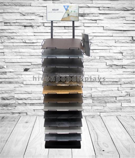 Customized Floor Tile Display Racks Metal Stone Showroom Stand Marble Display