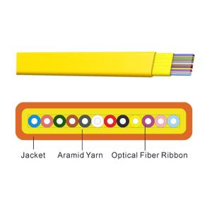 Wholesale Indoor Optical Fiber Ribbon Cable 125μM GJFDBV 6 Core Fiber Optic Cable from china suppliers