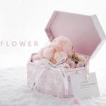 Hexagon Shape Cardboard Paper Box for Roses and Ice Flowers 28*17*14cm or Custom