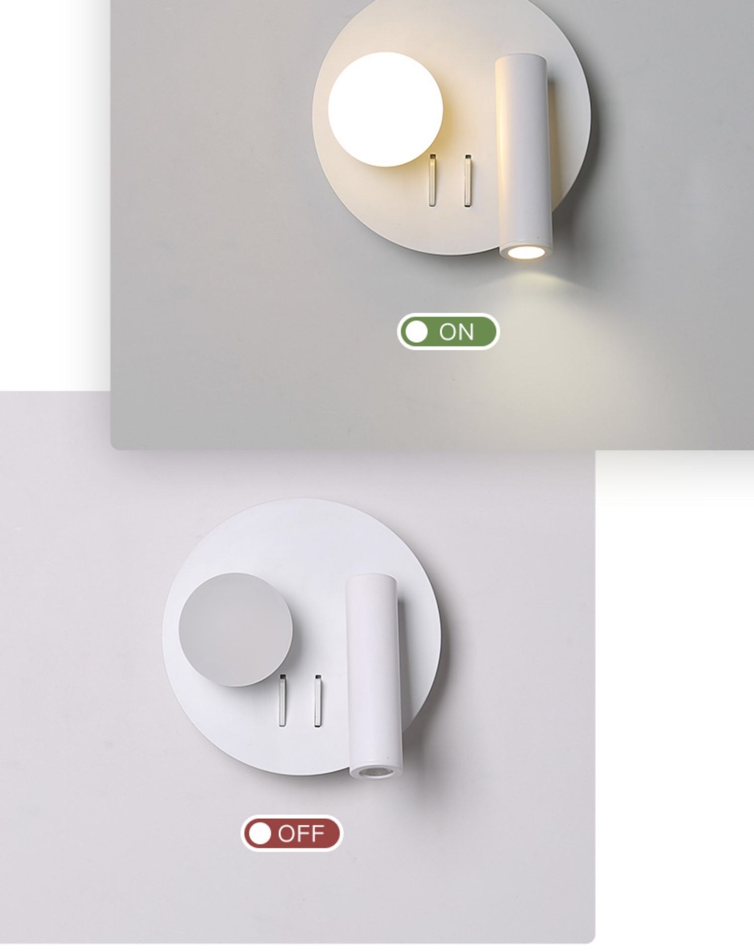 Bedside reading wall lamp acrylic ball USB wireless charger bedroom bed board light living Bedhead wall light for hotel