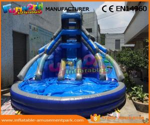 Wholesale Dark Blue Outdoor Inflatable Water Slides Digital Printing For Kids And Adults from china suppliers