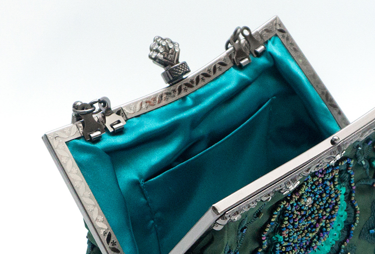 Vintage Floral Beaded Sequin Rhinestone Embroidery Clutch Evening Handbag for Women