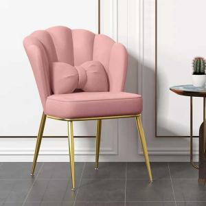Wholesale Leisure Metal Velvet Nordic Dining Chair Pink Restaurant Sponge Internal Filling from china suppliers