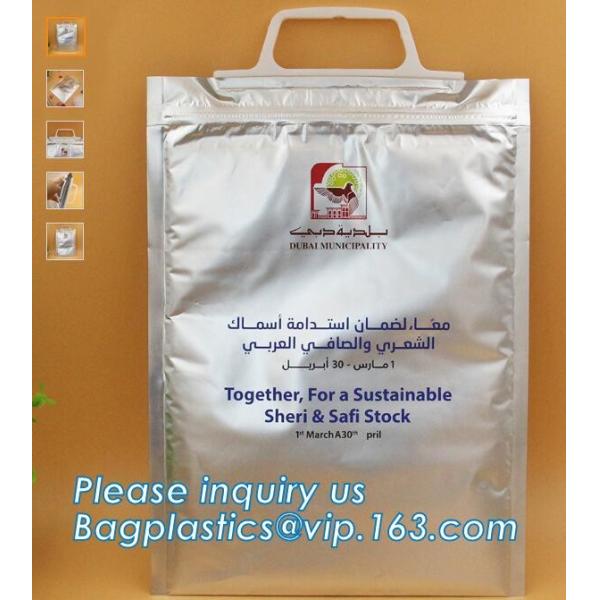 Outdoor square aluminum foil food thermal freezer cooler lunch insulation bag,Foil Cooler Bag Thermal Bag for Fruit Choc