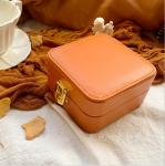 OEM Small Portable Jewelry Box With Lock PU Leather 10cm 5cm
