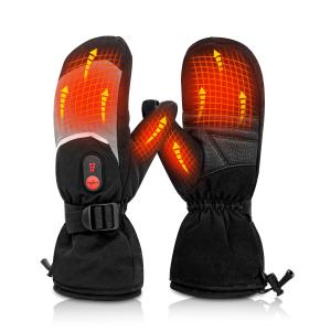Wholesale Winter Warming Skiing Rechargeable Heated Gloves Mittens Black Adult Waterproof Anti Slip from china suppliers