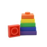 OEM Baby Square Silicone Stacking Toys EN71 Certified For Fun