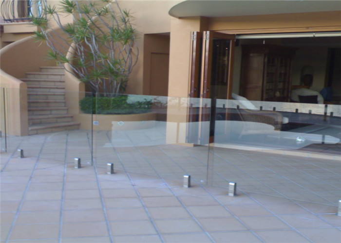 Exterior Frameless Glass Railing 304/316 Stainless Steel Spigot For Pool Fencing