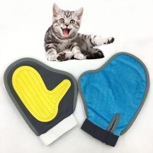 Wholesale Soft Silicone Grooming Brush Glove Double Purpose Mesh Cat Hair Glove from china suppliers