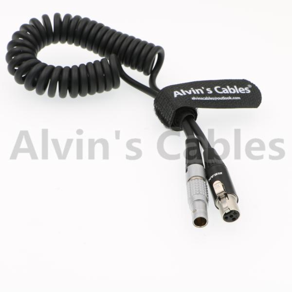 12V Female Coiled Arri Power Cable Lemo 2 Pin Male To Mini XLR 4 Pin For TV